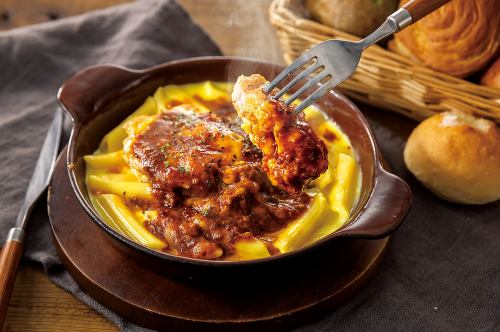 烤小鸡配千层面肉酱