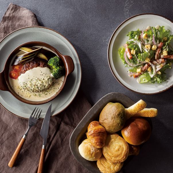 夜バケセット　チーズフォンデュ風ハンバーグ