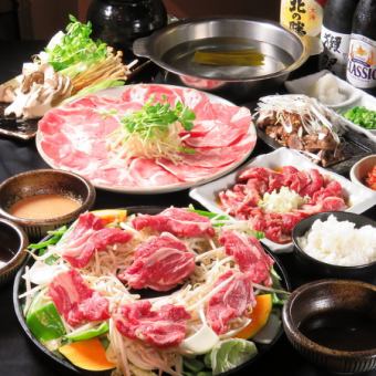 【当天供应！新鲜羊肉和牛里脊涮锅豪华套餐】3种羊肉+牛肉涮锅，共11道菜◆附生啤无限畅饮