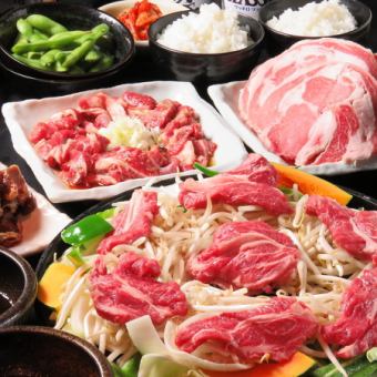 [For year-end parties] Enjoy 4 luxurious varieties of Genghis Khan with 9 dishes and all-you-can-drink! Book early for just 6,000 yen