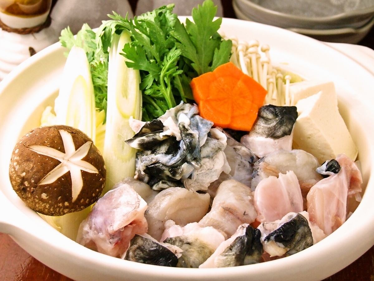 寒い季節はぷりぷりで美味しいてっちり鍋!コラーゲンたっぷり☆