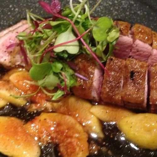 Charcoal-grilled duck loin