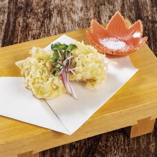 Homemade chicken and burdock potato salad tempura