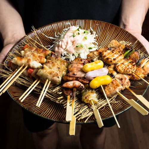 Hakata-style grilled skewers of Satsuma chicken