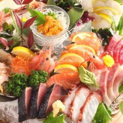 Assortment of seven kinds of sashimi