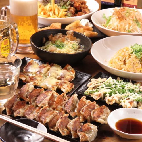 80种以上的吃喝畅饮3,500日元。饺子、炸鸡、炒饭、premol 和苏打水都可以吃喝！