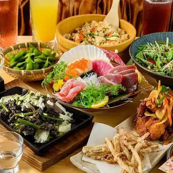 【楓コース】2時間飲放付!鶏せせりとももの鉄板黒焼きや季節の炊き込みご飯等7品を堪能!鍋無し