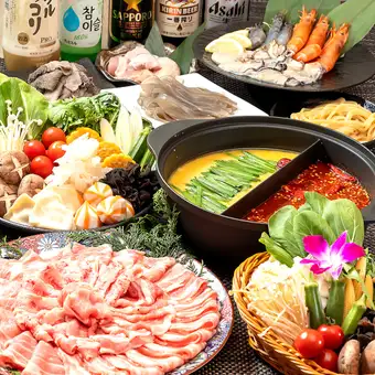 【新登場】選べる６種出汁！本格火鍋バイキング食べ放題コース4500円