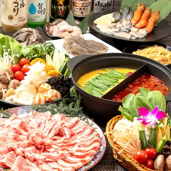 【新登場】選べる6種出汁!本格火鍋バイキング食べ放題コース4500円