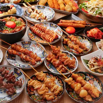 3時間食べ飲み【欲張り放題宴コース】焼鳥・串カツ・一品料理食べ放題が4500円⇒4000円(込)