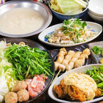 【忘年会コース】人気NO.1濃厚水炊き!!『11品』2h飲み放題付き《６６００円》