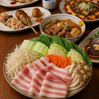 【季節宴会】2時間飲放題付 10品 人気の蒸篭三夏コース(税込6050円)