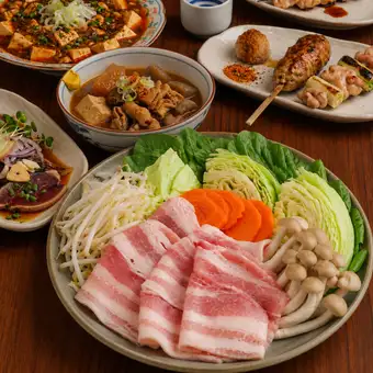 【季節宴会】2時間飲放題付 11品 人気の蒸篭星涼コース(税込6600円)