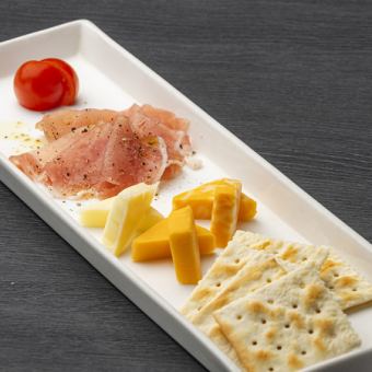 Prosciutto, Cheese and Crackers / Osaka-fried Chikuwa