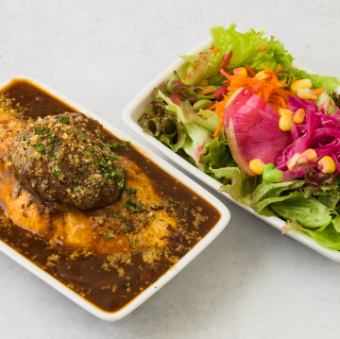 쇠고기 햄버거의 오므라이스