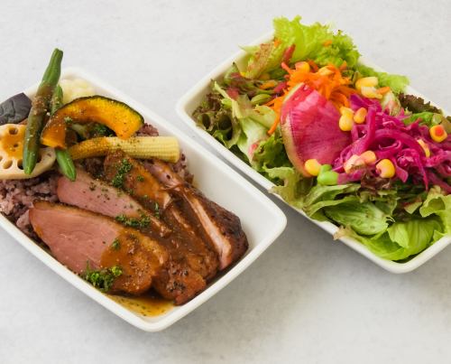 Roasted duck bento (with salad)