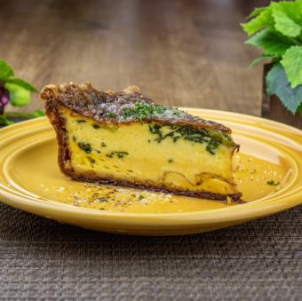 1 cut of homemade quiche