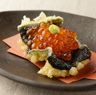 海苔の天ぷらカナッペ風