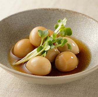 半熟うずら玉子の出汁醤油漬け