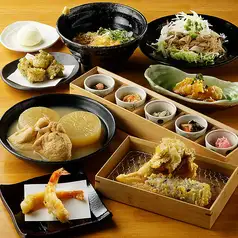 旬の天ぷら、前菜盛りや飛騨豚など＜匠～たくみ～＞【生ビール含む全国銘酒40種/120分飲み放題】
