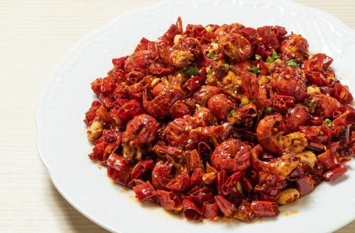 Stir-fried crayfish tail with chili pepper