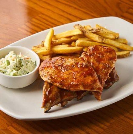 Baby back ribs and grilled chicken combo