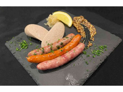 Assortment of 4 types of sausages