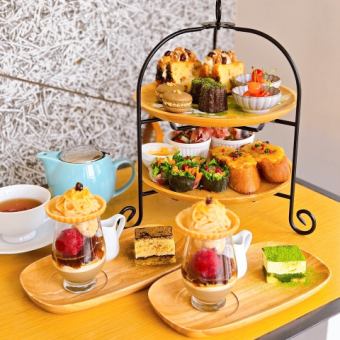 【平日限定】和のアフタヌーンティー<2種のハーブティーおみやげ付き>