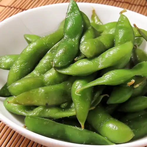 The shop owner's prized item is none other than edamame beans!