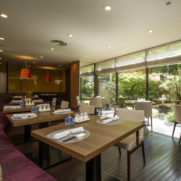 The restaurant has a calm atmosphere with a natural color interior.