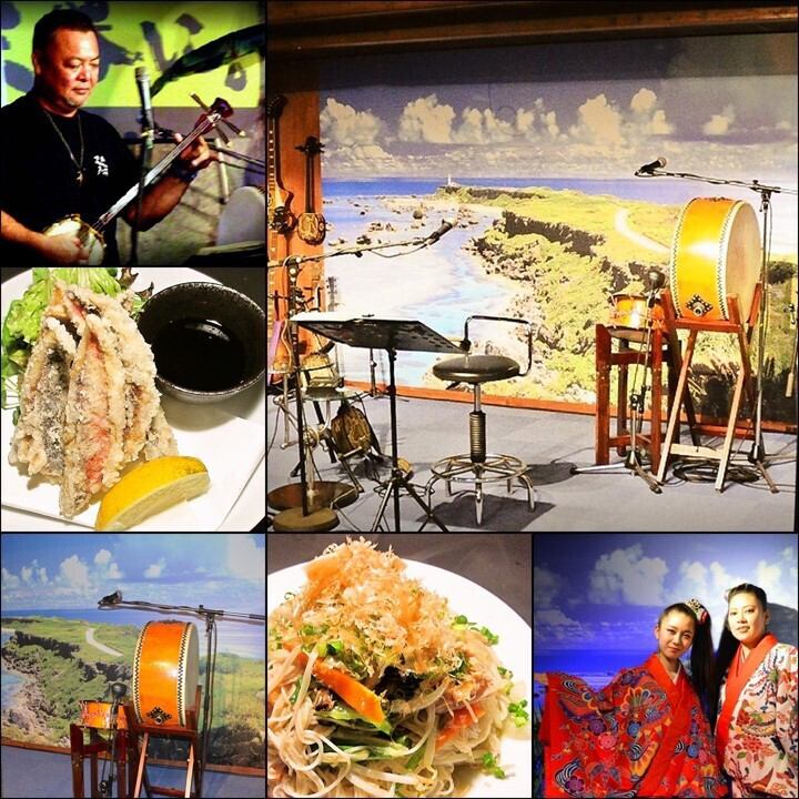 您可以欣賞現場中島歌舞台和使用宮古島食材烹調的島料理的餐廳!