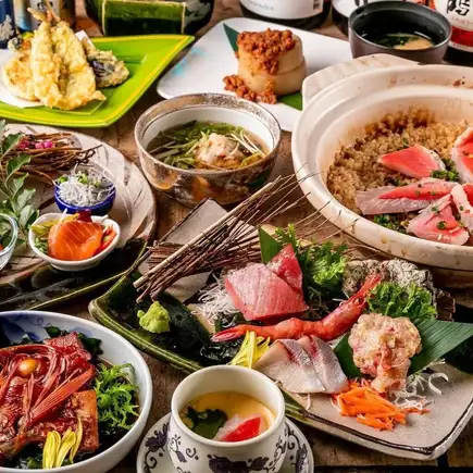 2.5H 음료 무제한 포함 ◎ 『 鮪雅-참치 야비-코스』 鮪尾肉 무 흑당 밥 9품 7000엔⇒6000엔