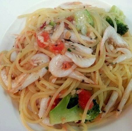 富山産白エビのパスタ