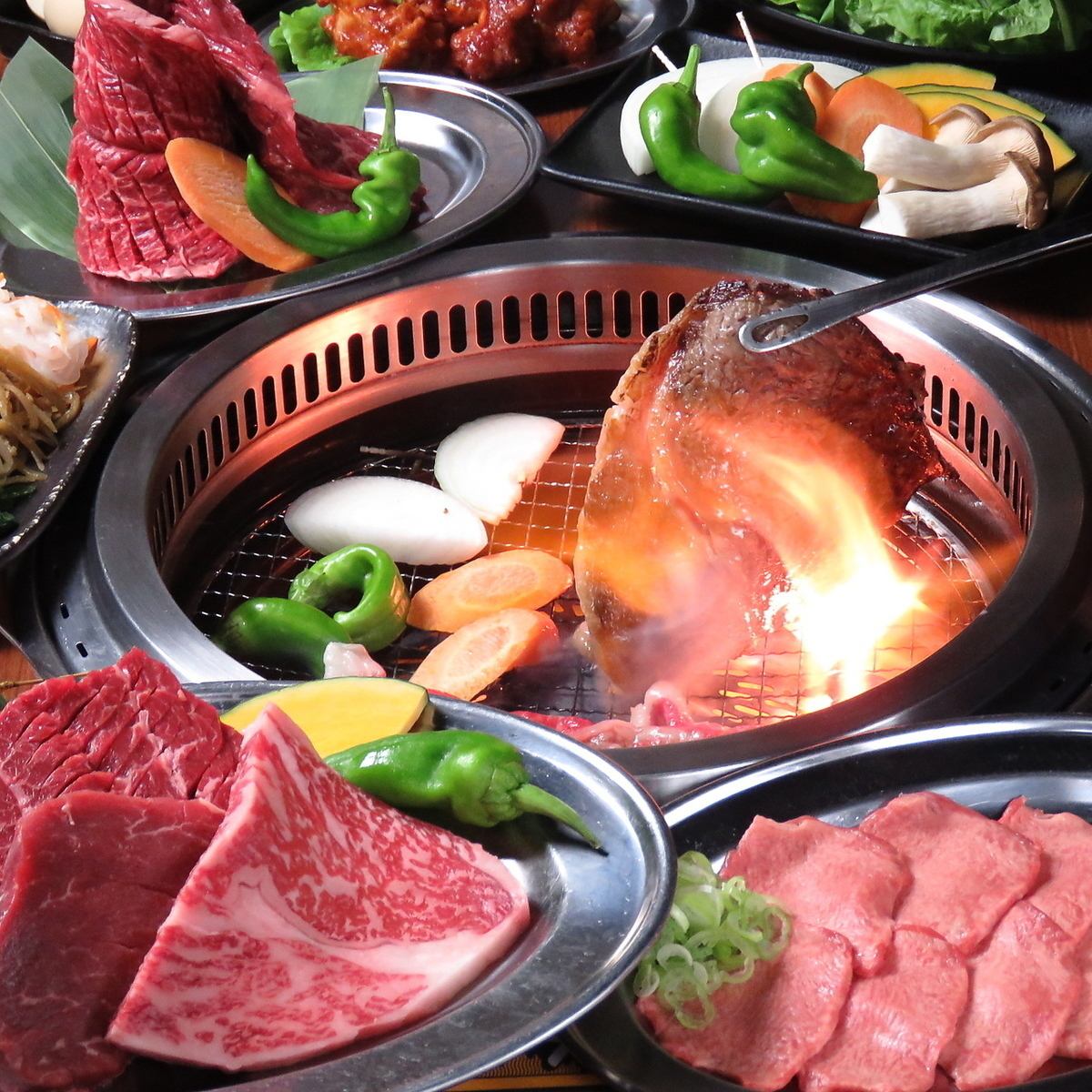 Top skirt steak and stone-grilled bibimbap are also OK! All-you-can-eat yakiniku (Japanese BBQ) from 3,861 yen (tax included)