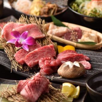 [Food only] 13 dishes in total, Goku Yukhoe, Wagyu beef platter, etc. Overdone course 8,000 yen
