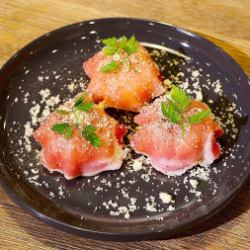 自家製たまごサラダの生ハム巻き　パルメザンチーズかけ