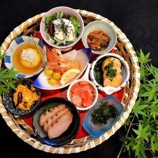 戎コース【季節の天ぷらやお刺身付き】　3500円