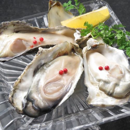 Raw oysters with 3 types of sauce