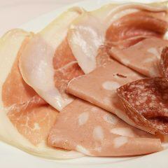 Assorted Italian ham, salami, and mortadella ham