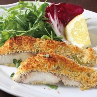 Today's fresh fish grilled with cheese breadcrumbs