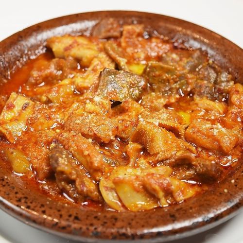 Spicy tomato stew with beef offal