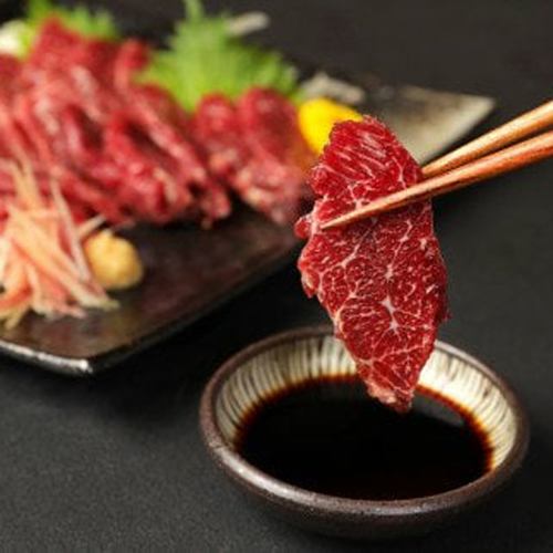 Sashimi of cherry meat from Kumamoto