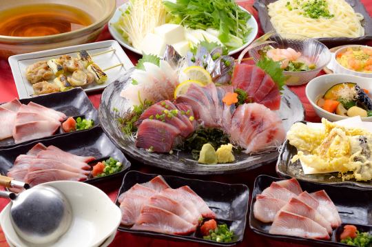 【大本命】2H飲み放題＆お刺身６点盛など8品　5500円
