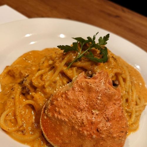 蟹トマトクリームパスタ