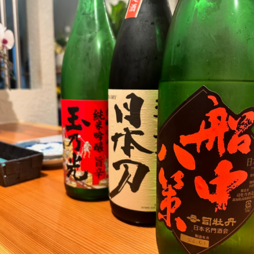 We offer about 10 types of sake.