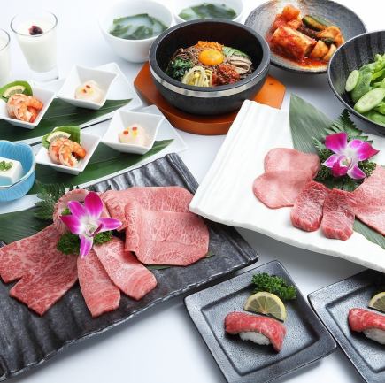 [A5 rank Japanese black beef] Luxury course {3 kinds of rare cuts ◇ Dessert included} 13 dishes total 8,250 yen (tax included)