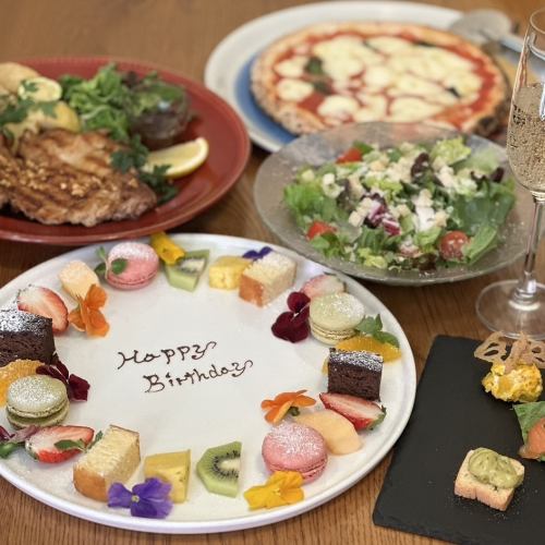 2 people ~ OK★For birthdays and various banquets! We will help you celebrate with plates with stylish messages ♪