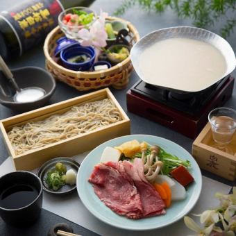 《忘新年会におすすめ》近江牛の純米粕汁鍋と十割蕎麦コース