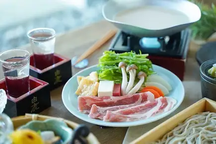 《宴会におすすめ》 飲み放題付！ 【大皿】日吉豚の粕汁鍋の純米粕汁鍋プラン