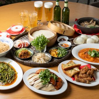 【ポピアプラン4500円】人気の大きな海老のチリプラウンやバクテーなど本場料理をたっぷり！